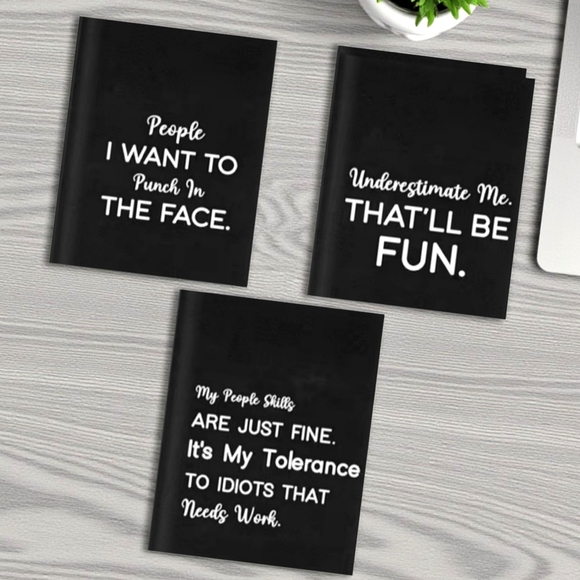 Set Of 3 Sarcastic 16 page Lined Mini Notebooks - Picture 8 of 8